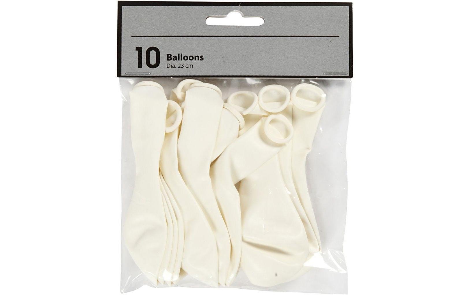 Creativ Company Luftballons Uni – Weiss – Ø 23 cm – Latex – 10 Stk