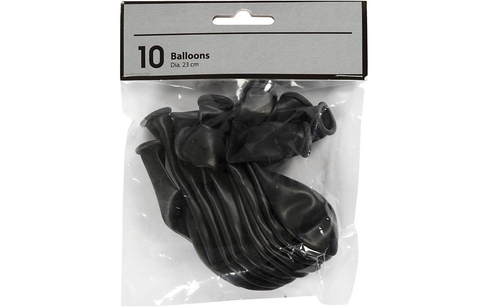 Creativ Company Luftballons Uni – Schwarz – Ø 23 cm – Latex – 10 Stk