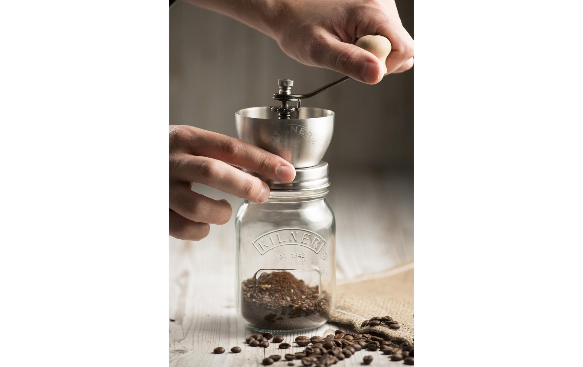 Kilner Kaffeemühle – 500 g, Schlagmesser – Edelstahl/transparent