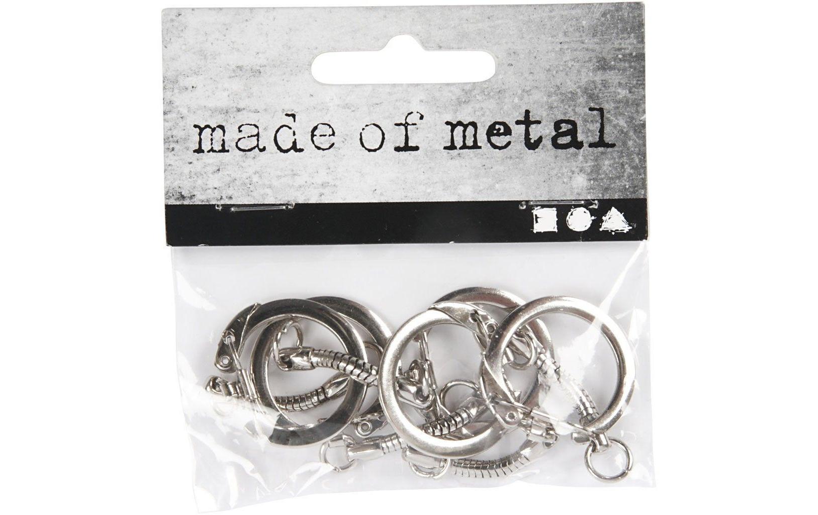 Creativ Company Schlüsselring – Metall, Silber, Ø 23 mm, 25er-Pack