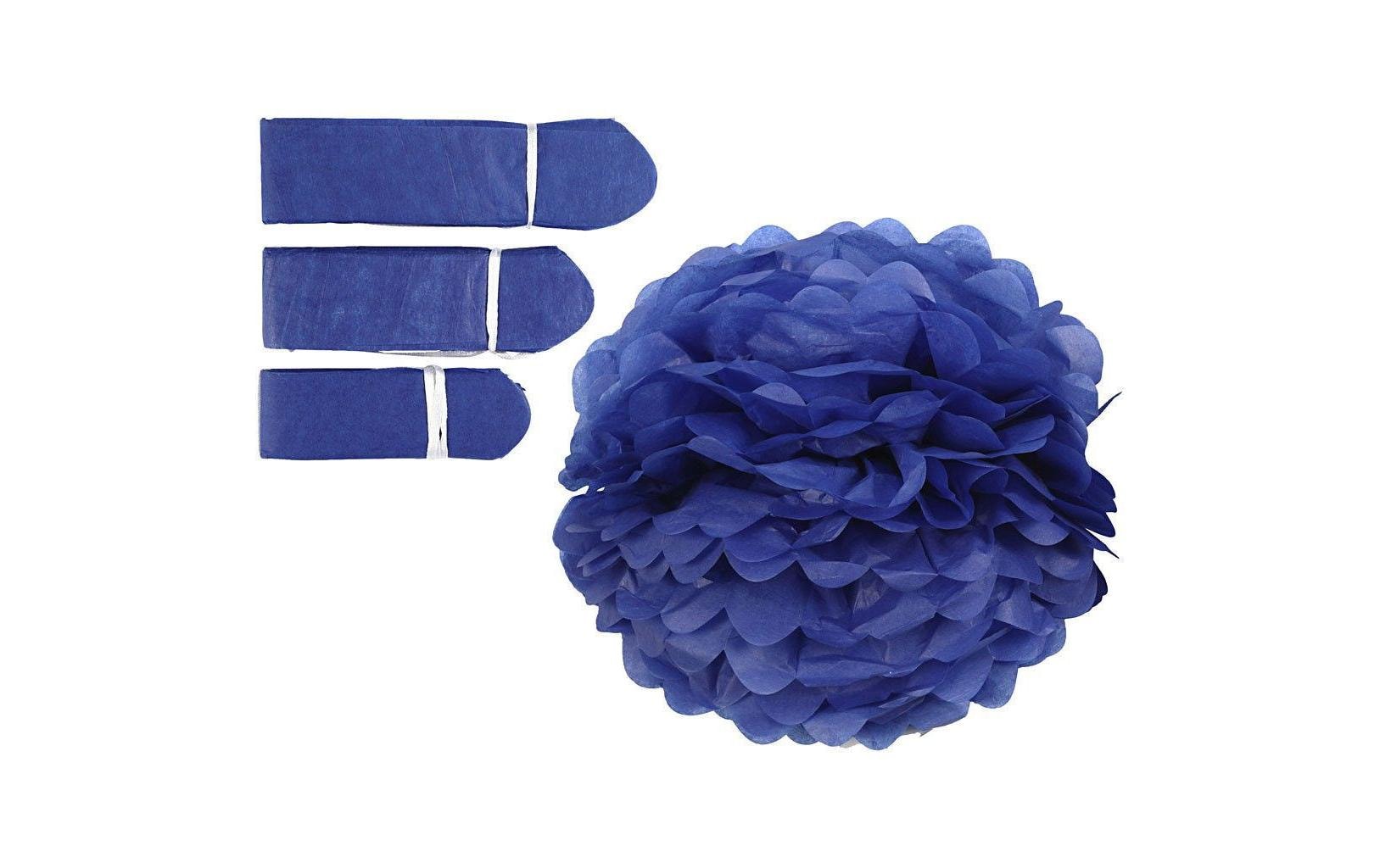 Creativ Company Papier-Pompons – blau – Ø 20/24/30 cm – Papier – 3 Stk