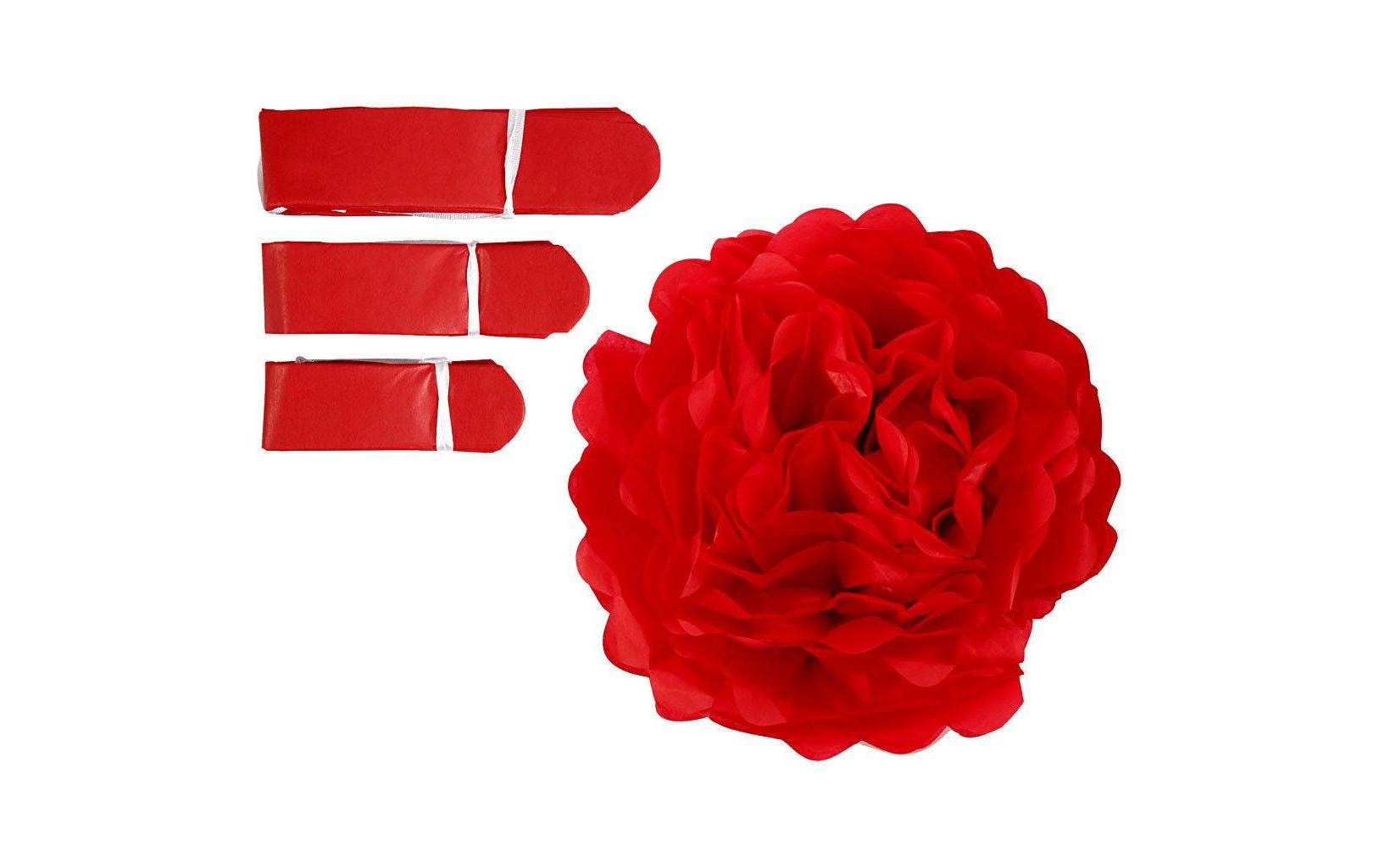 Creativ Company Papier-Pompons – rot – 20, 24, 30 cm – Papier – 3 Stk