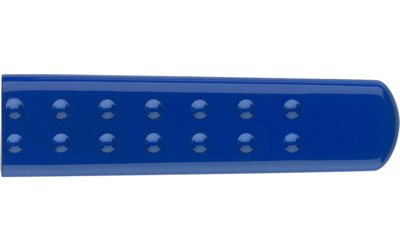 Faber-Castell Grip Kinderschere, abgerundet, für Rechts- und Linkshänder – Softgrip, Klingenschutz, Blau