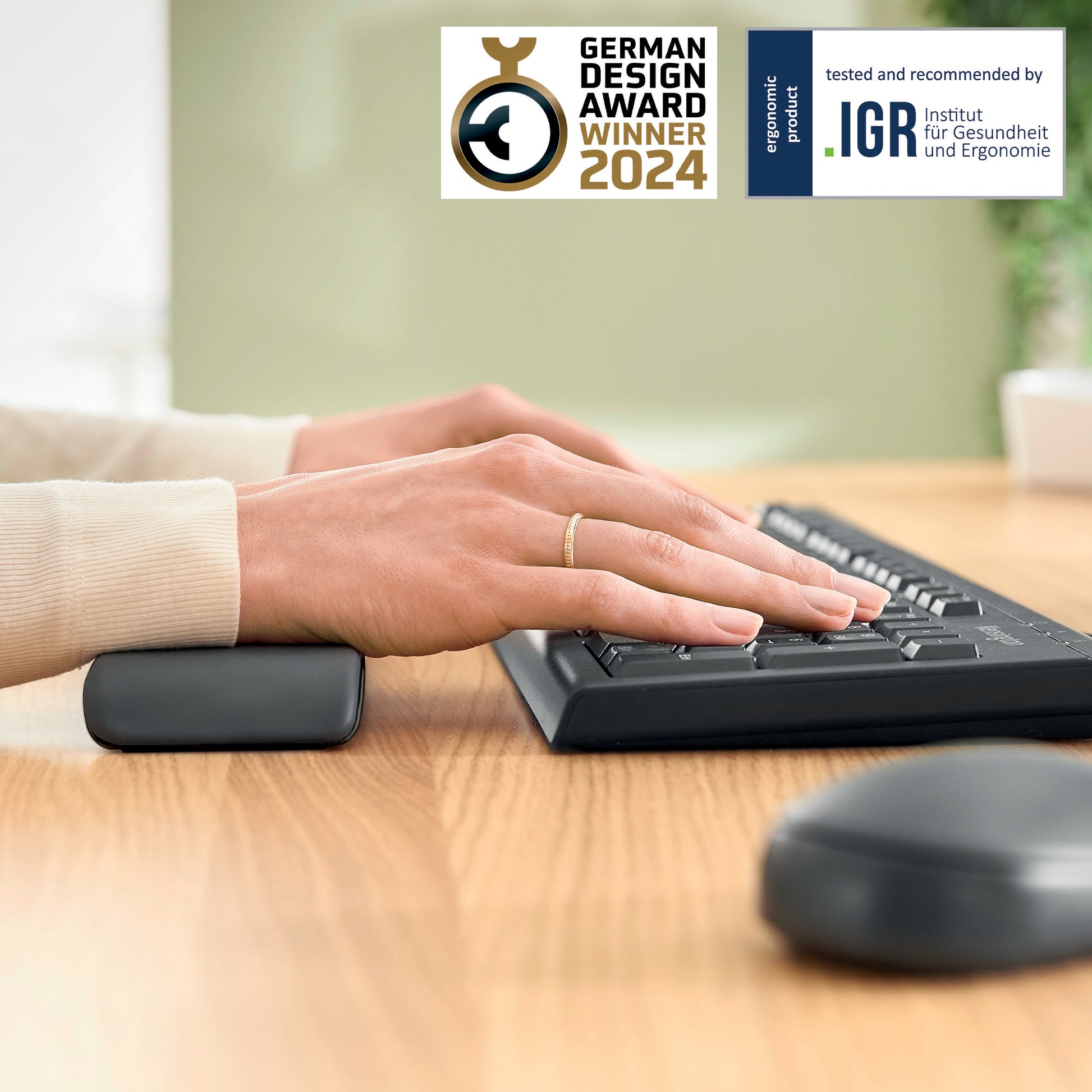Leitz Ergo – Handgelenkauflage für Tastatur – Schaum – Dunkelgrau – 437 × 71 mm – rutschfest