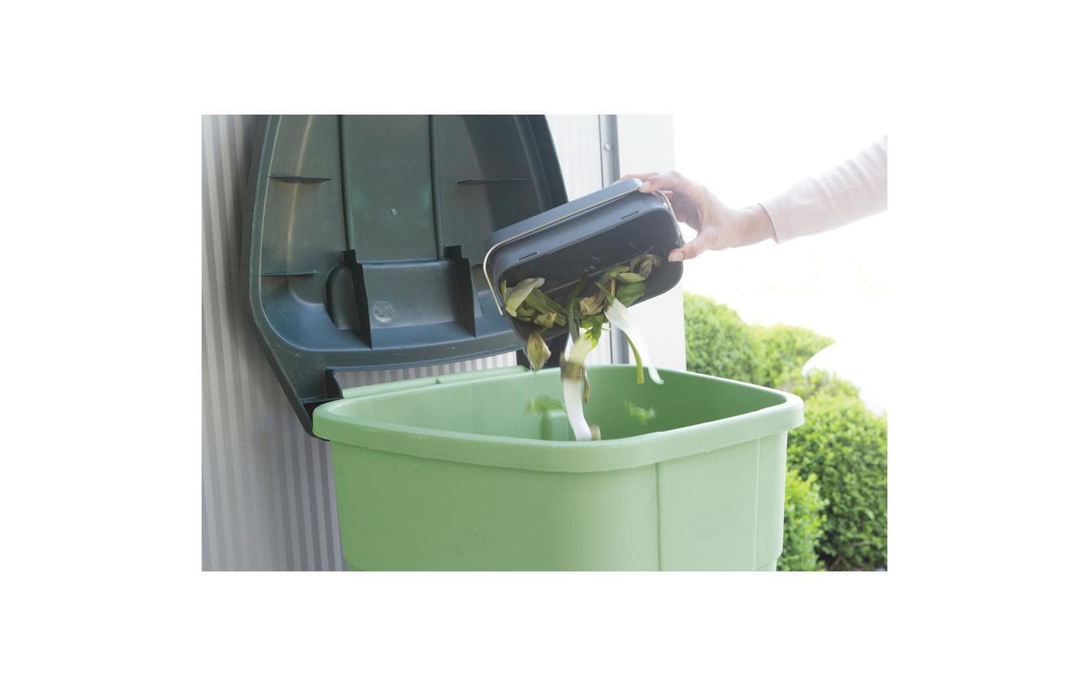 Brabantia Komposteimer – 1,8 l – Kunststoff, rechteckig – Dunkelgrau