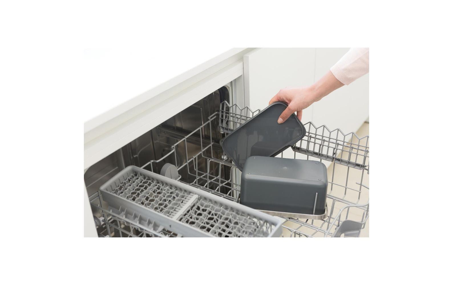 Brabantia Komposteimer – 1,8 l – Kunststoff, rechteckig – Dunkelgrau