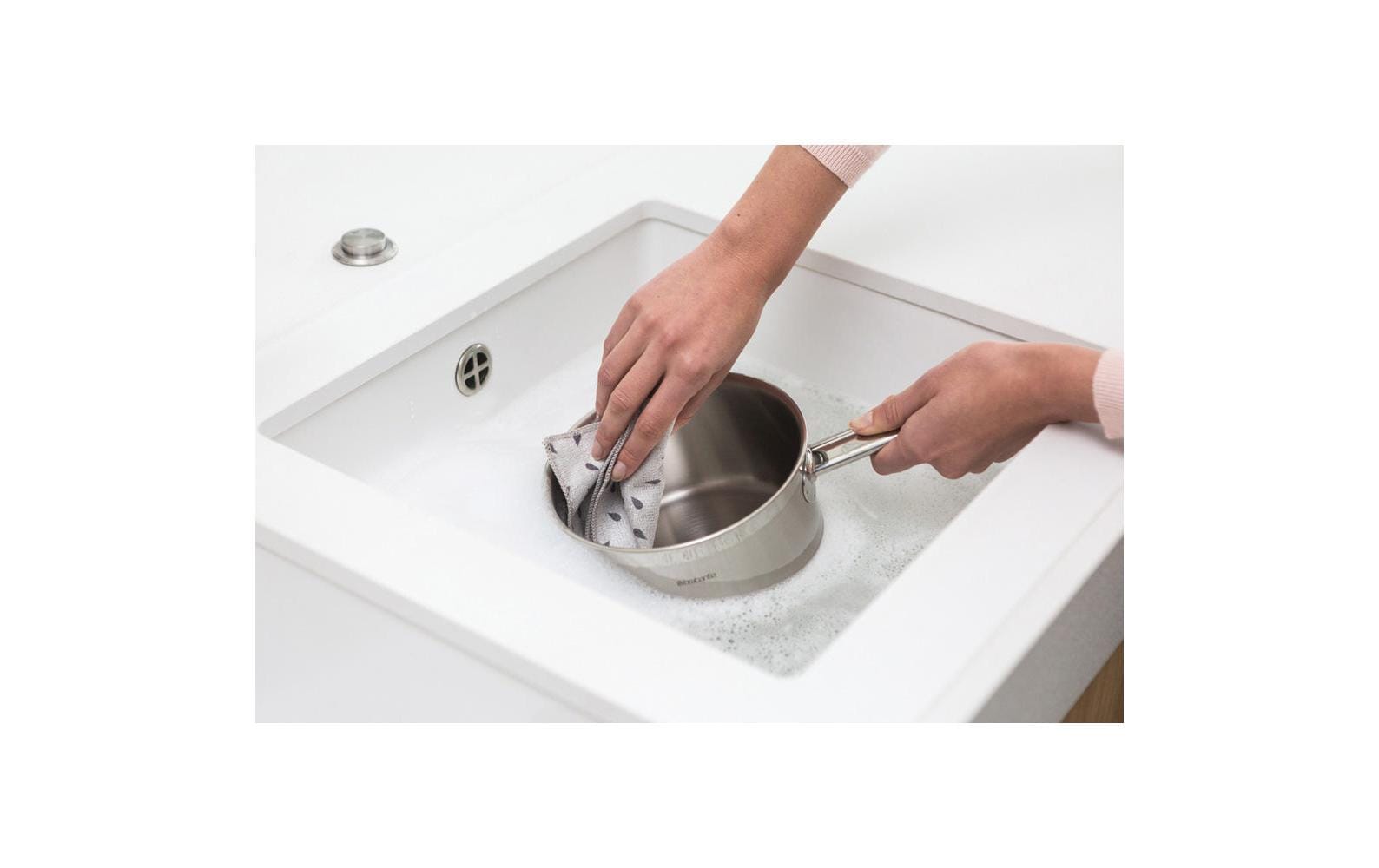 Brabantia Mikrofasertuch 117688 – Grau – 30 × 30 cm – 2er-Set