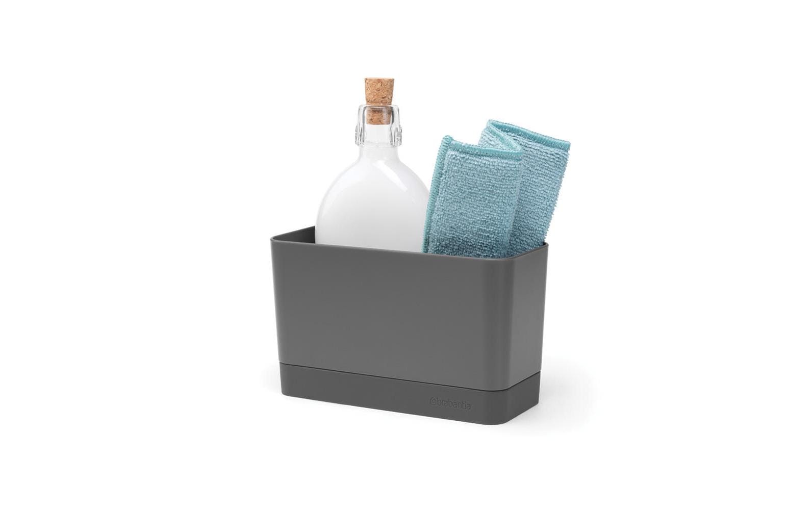 Brabantia Utensilienhalter (wandmontiert) 19 × 8,5 × 11,5 cm, Silikon, Dunkelgrau