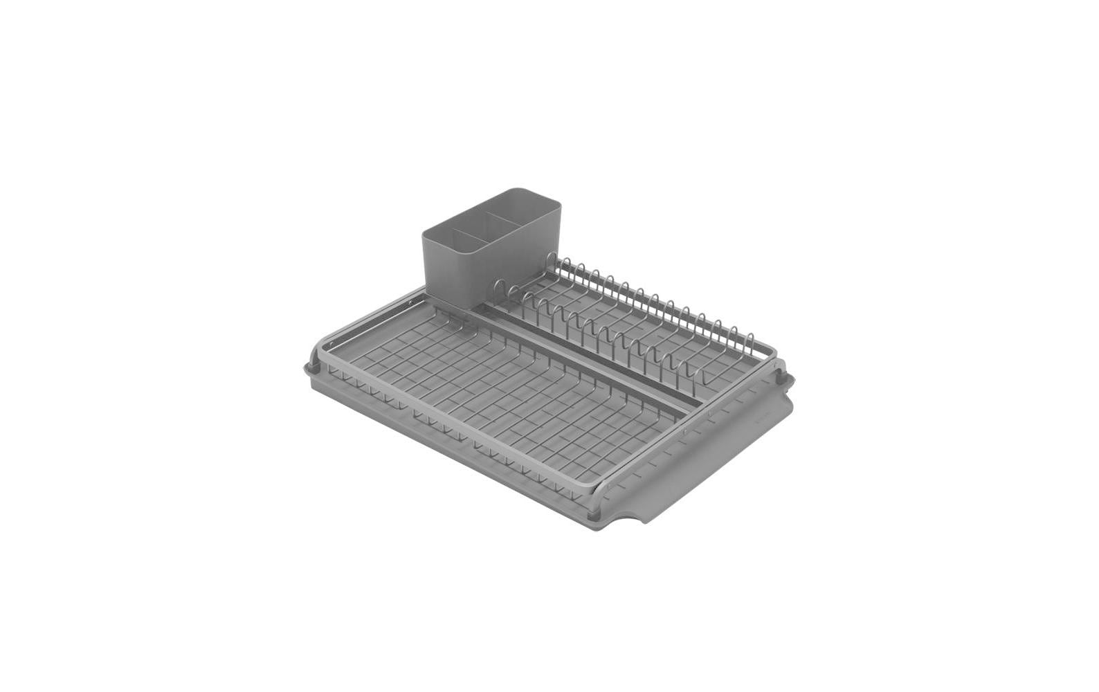 Brabantia Abtropfgestell 38,6 × 49 × 14 cm, Silikon/Aluminium, Dunkelgrau