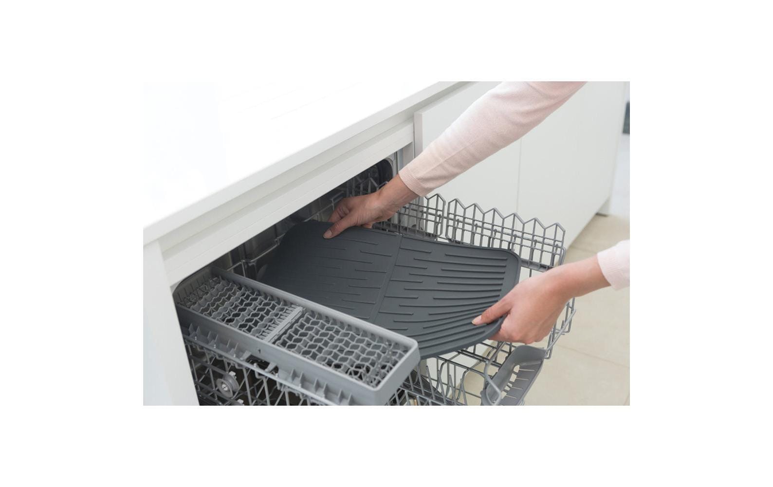 Brabantia Abtropfmatte 43,8 × 32,5 × 0,9 cm, Silikon, Dunkelgrau