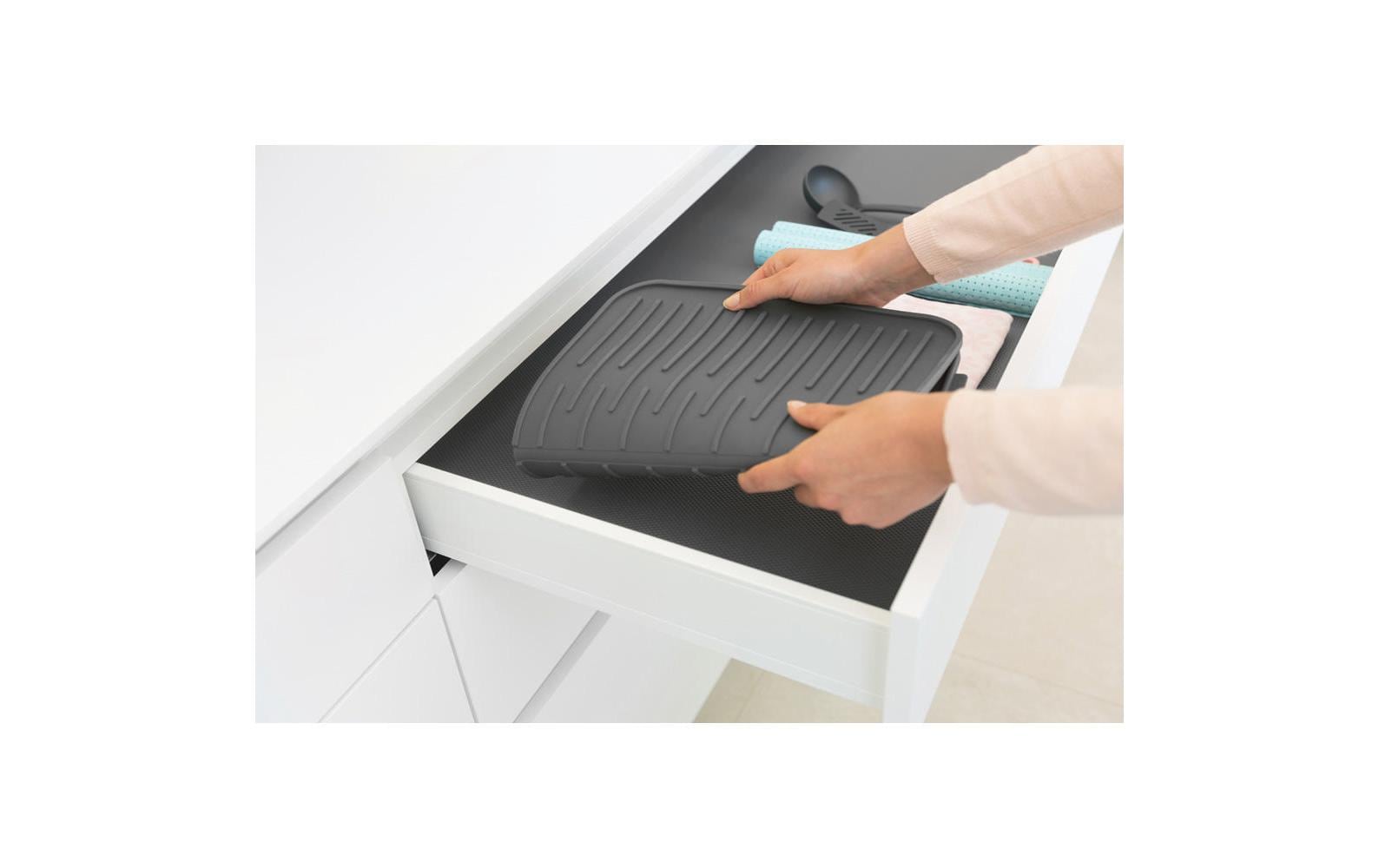 Brabantia Abtropfmatte 43,8 × 32,5 × 0,9 cm, Silikon, Dunkelgrau