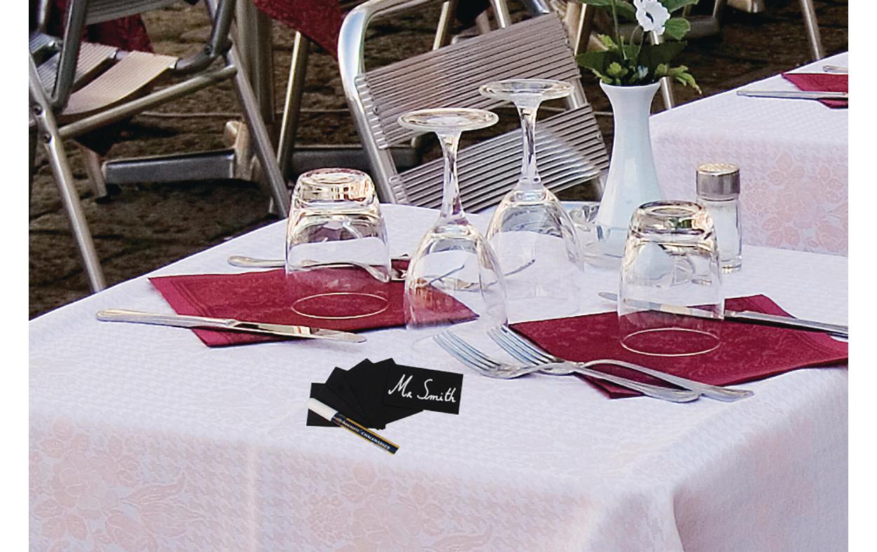 Securit Tischkreidetafel TAG-A7 – 105 × 74 mm – schwarz – für Kreide – Tisch, tragbar – 20 Stk.