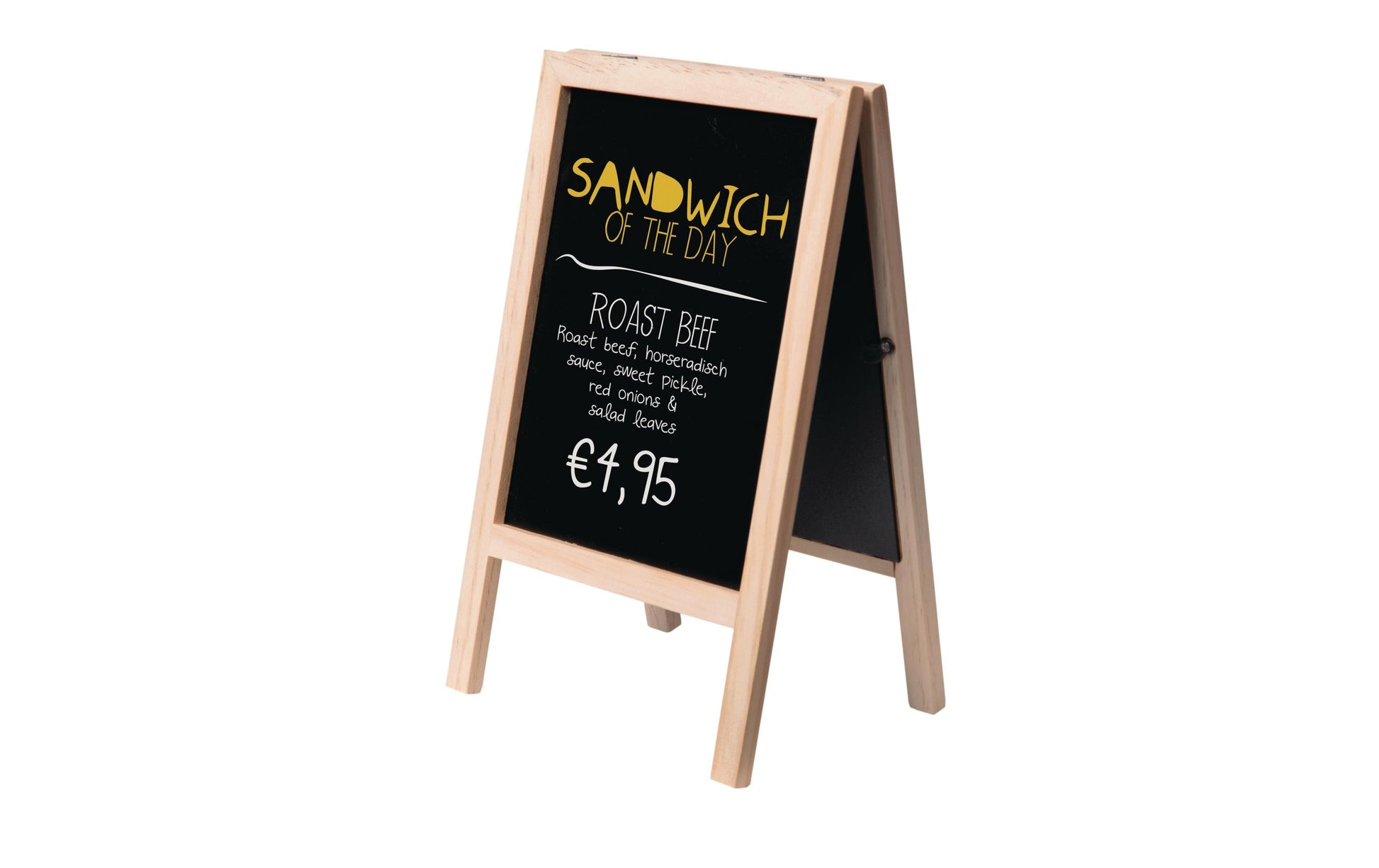 Securit Minikreidetafel – 250 × 152 mm – Holzrahmen, Schwarz – für Kreide & Kreidemarker – inkl. Standfuss