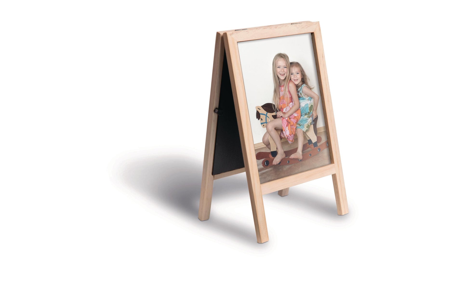 Securit Minikreidetafel – 250 × 152 mm – Holzrahmen, Schwarz – für Kreide & Kreidemarker – inkl. Standfuss