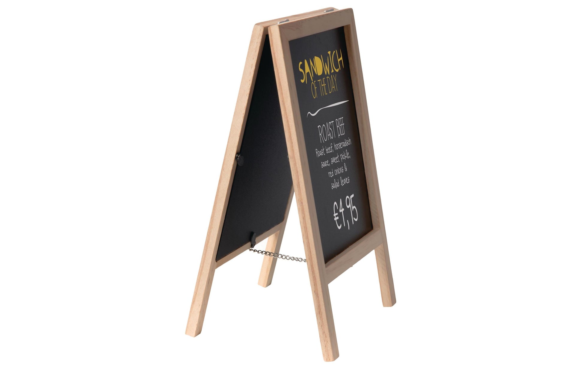 Securit Minikreidetafel – 250 × 152 mm – Holzrahmen, Schwarz – für Kreide & Kreidemarker – inkl. Standfuss