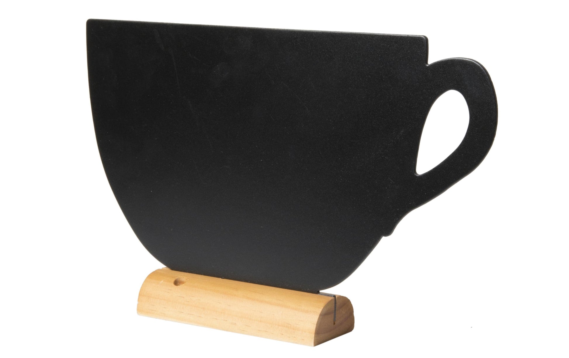 Securit Tischkreidetafel FBT-CUP – 330 × 220 mm, quer – Melamin, Holzsockel, schwarz – für Kreide