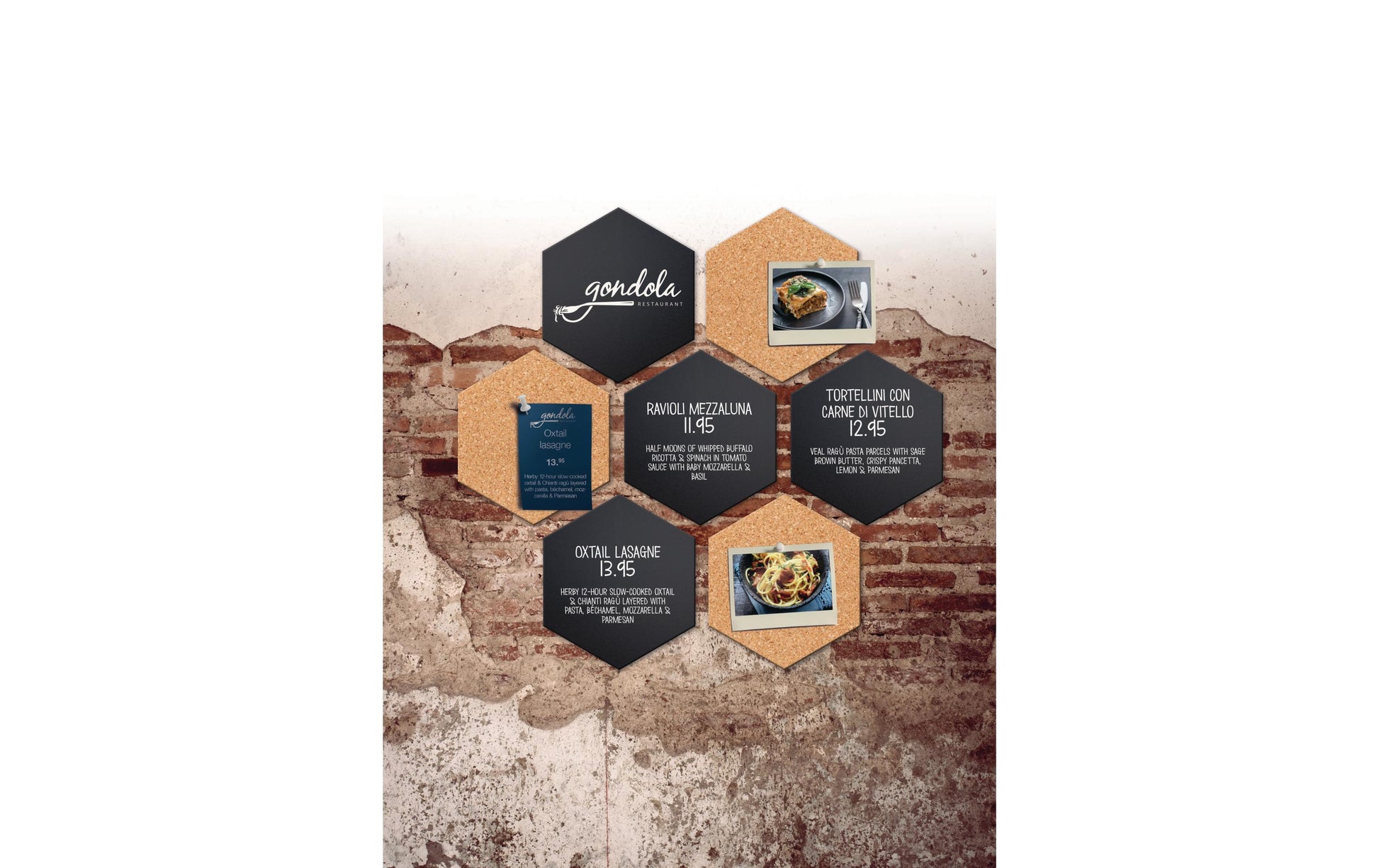 Securit Minikreidetafel/Schilder FB-CB-HEX – 155 × 179 mm – Kork, Metall, schwarz/braun – beidseitig – 7 Stk.