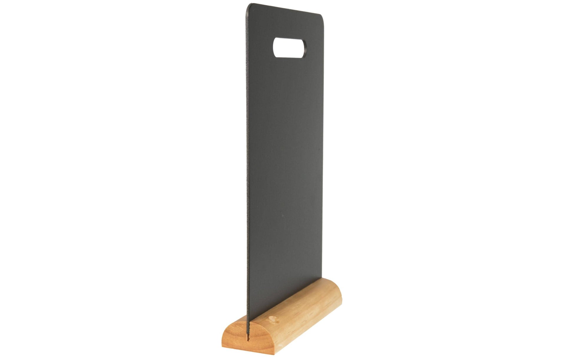 Securit Tischkreidetafel CARRY – 210 × 325 mm – Melamin, Holzsockel, schwarz – beidseitig – inkl. Kreidestift