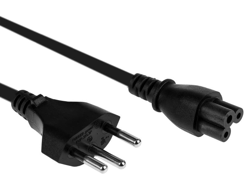 Furber. Netzkabel – T12–IEC C5, 3 m, 230 V/2,5 A, schwarz