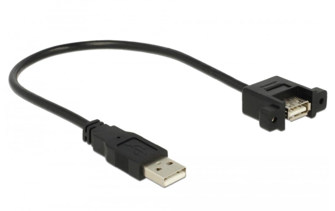 DeLOCK USB-A Verlängerungskabel (Stecker auf Buchse) – USB 2.0 (480 Mbit/s) – 0,25 m – Schwarz
