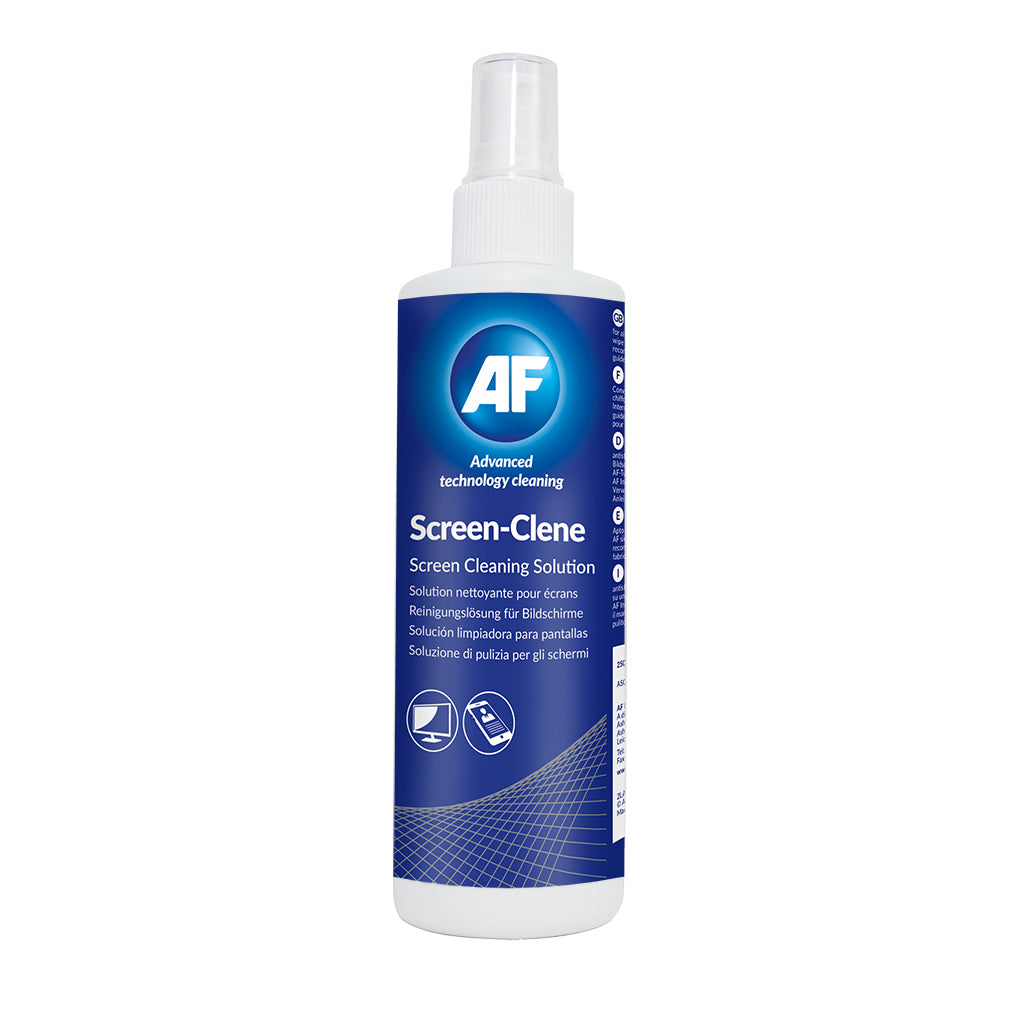 AF Screen-Clene Bildschirmreiniger – für Bildschirme, Smartphones & Tablets – Pumpspray – 250 ml