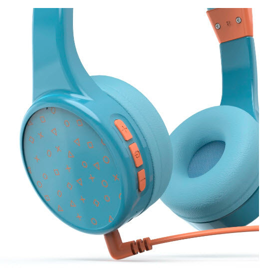 Hama Teens Guard II – On-Ear Headset – Bluetooth, max. 85 dB, Abnehmbares Mikrofon – Blau/Orange – bis 50 h
