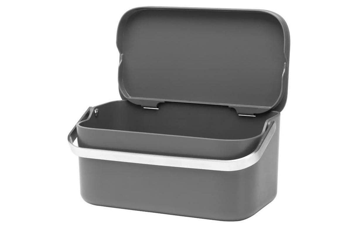 Brabantia Komposteimer – 1,8 l – Kunststoff, rechteckig – Dunkelgrau