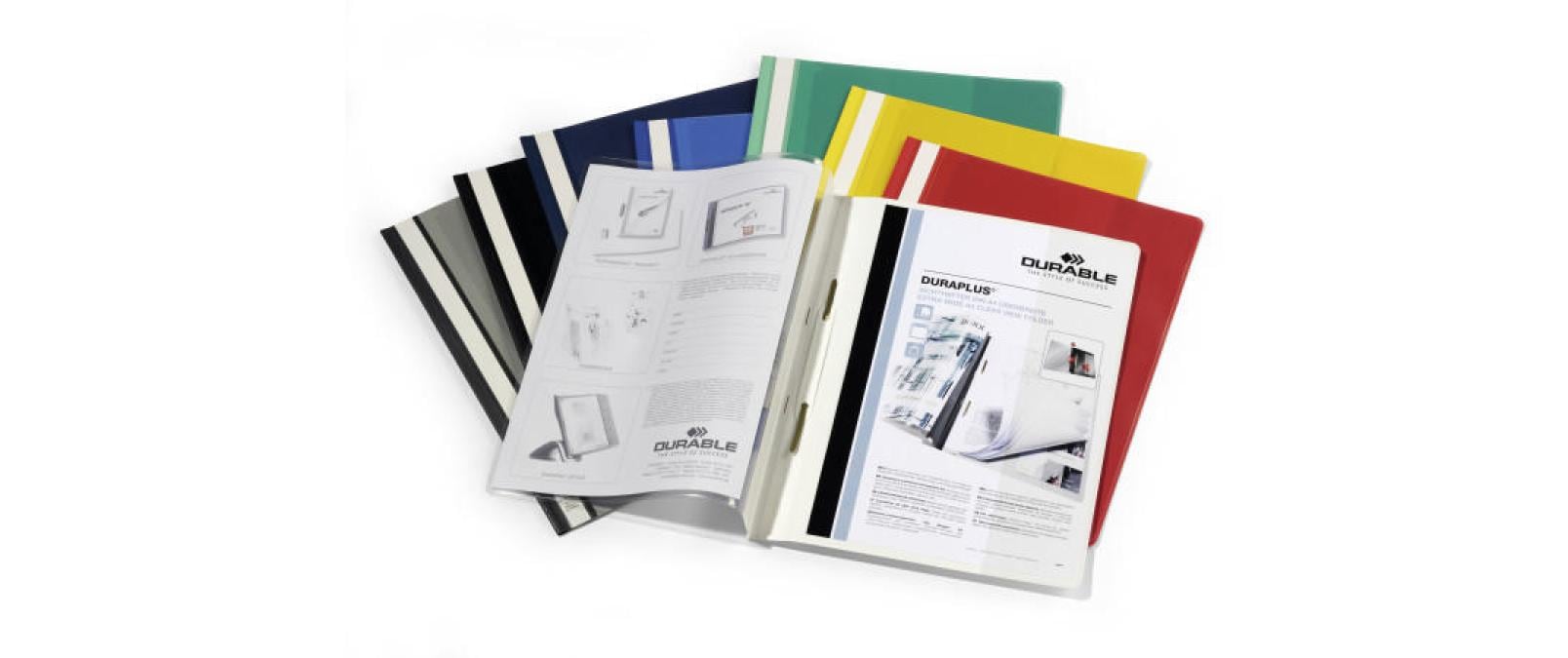 Durable Schnellhefter Duraplus – A4, PP, Blau, Beschriftungsfeld