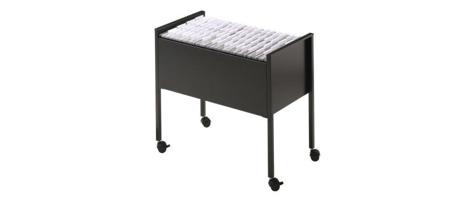 Durable Hängemappenwagen – Stahl, Grau, 65,5 × 59,2 × 36,8 cm, mit 4 Rollen, für 80 Hängemappen