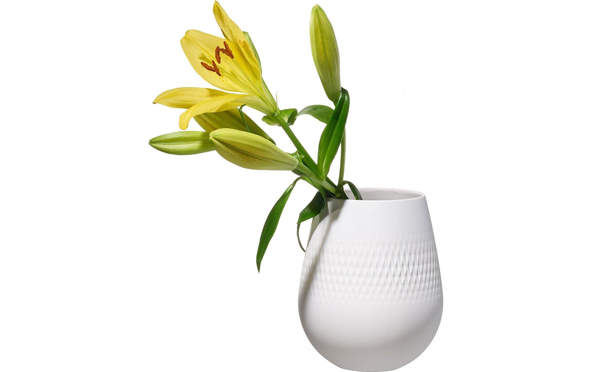 Villeroy & Boch Collier Vase – Ø 12,5 × 14 cm – Porzellan, weiss
