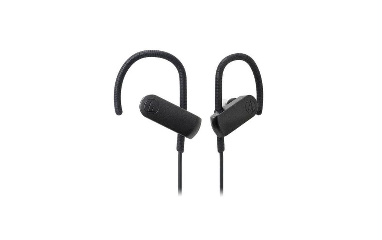 Audio-Technica ATH-SPORT70BT – In-Ear Ohrbügel Kopfhörer – Bluetooth 4.1, IPX5 – Schwarz – bis 6 h