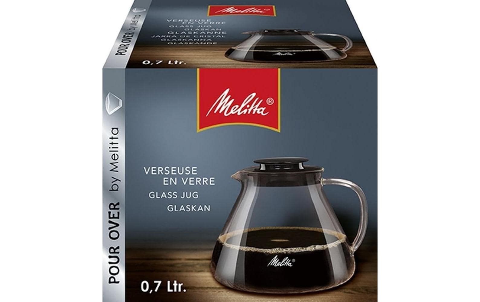 Melitta Karaffe – 700 ml, 14,6 × 12,5 × 14,6 cm, Borosilikatglas, Transparent, spülmaschinenfest
