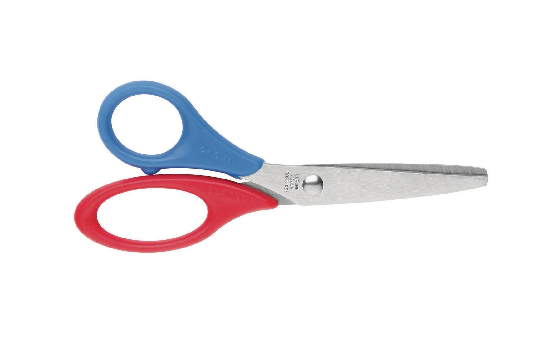 Lerche Kinderschere – 13,0 cm, Edelstahl, für Rechtshänder, abgerundete Spitzen, Kunststoff, farbig sortiert