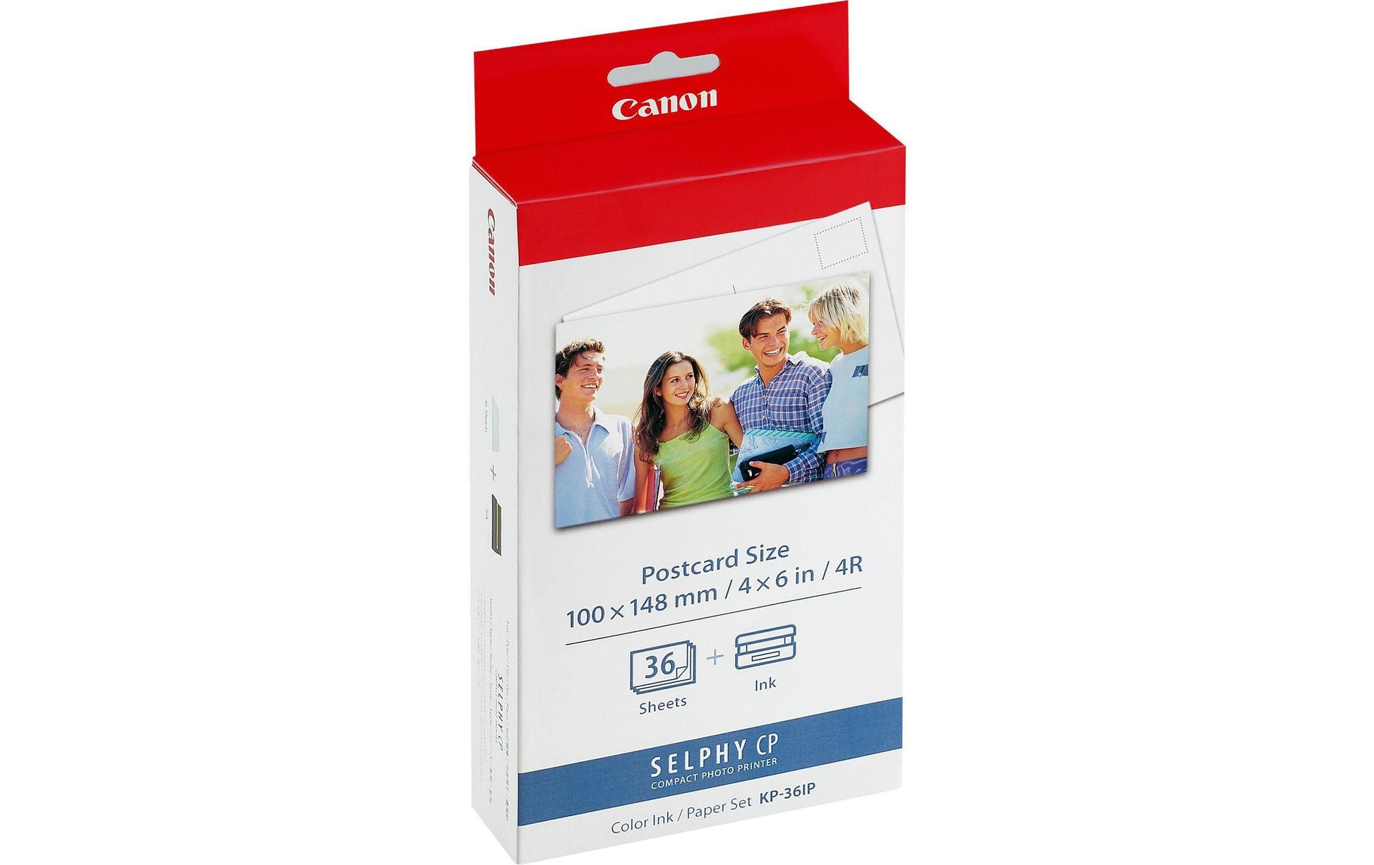 Canon Selphy Papier-Set – glänzend, 100 × 148 mm, 260 g/m², 36 Blatt, inkl. 1 × Farbband, einseitig – für Selphy