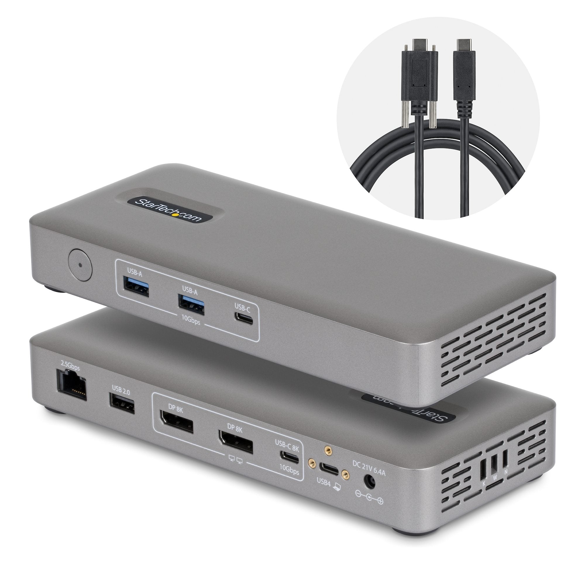 StarTech.com 208UE Dockingstation – USB4, 2× DP, 3× USB-A, 2× USB-C, 100 W PD, für Windows/Mac/ChromeOS