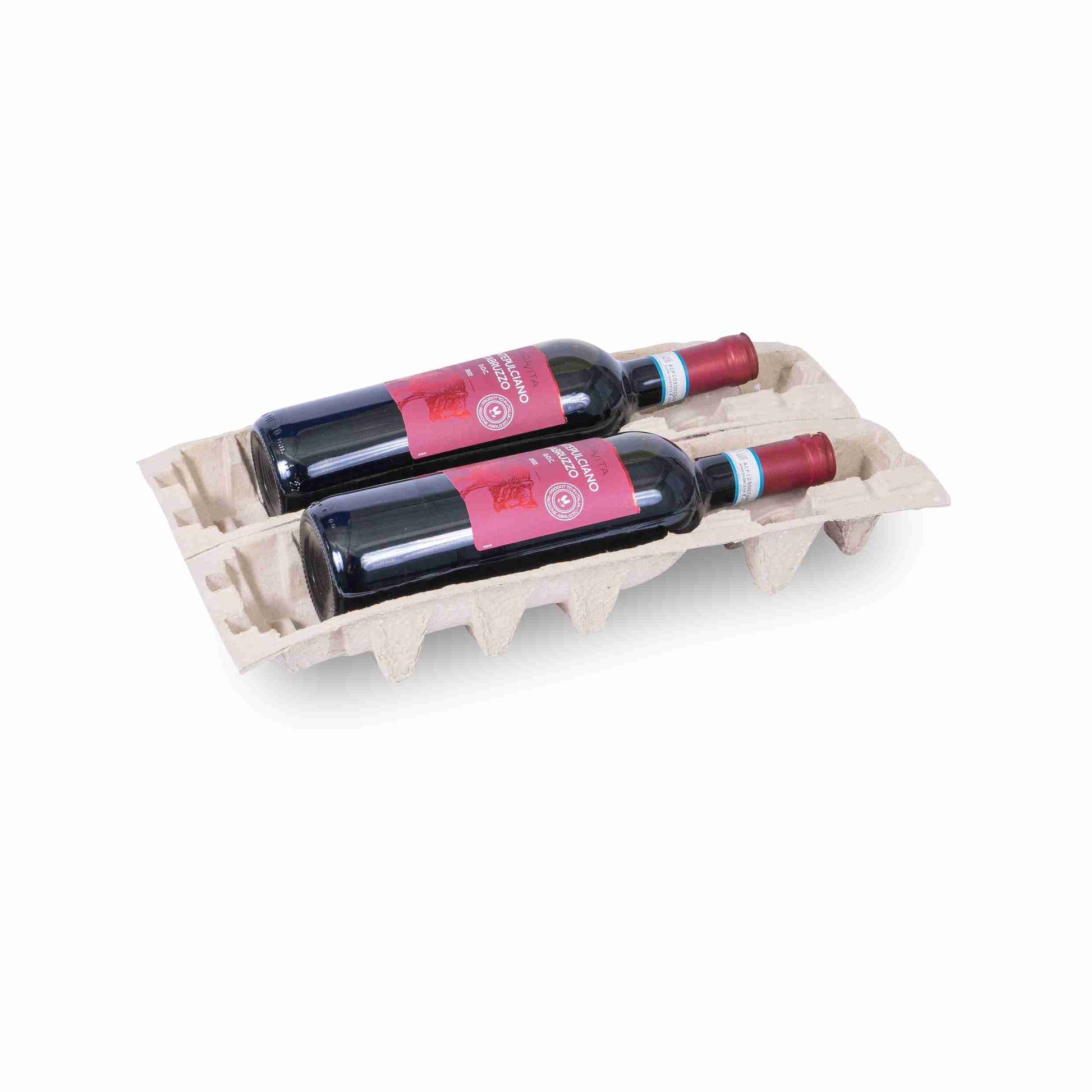 Model Faserguss-Einlage – 800 × 1'200 mm – für 1 l Flaschen (max. Höhe 360 mm, Ø 95 mm) – 1 Palette (800 Stk.)