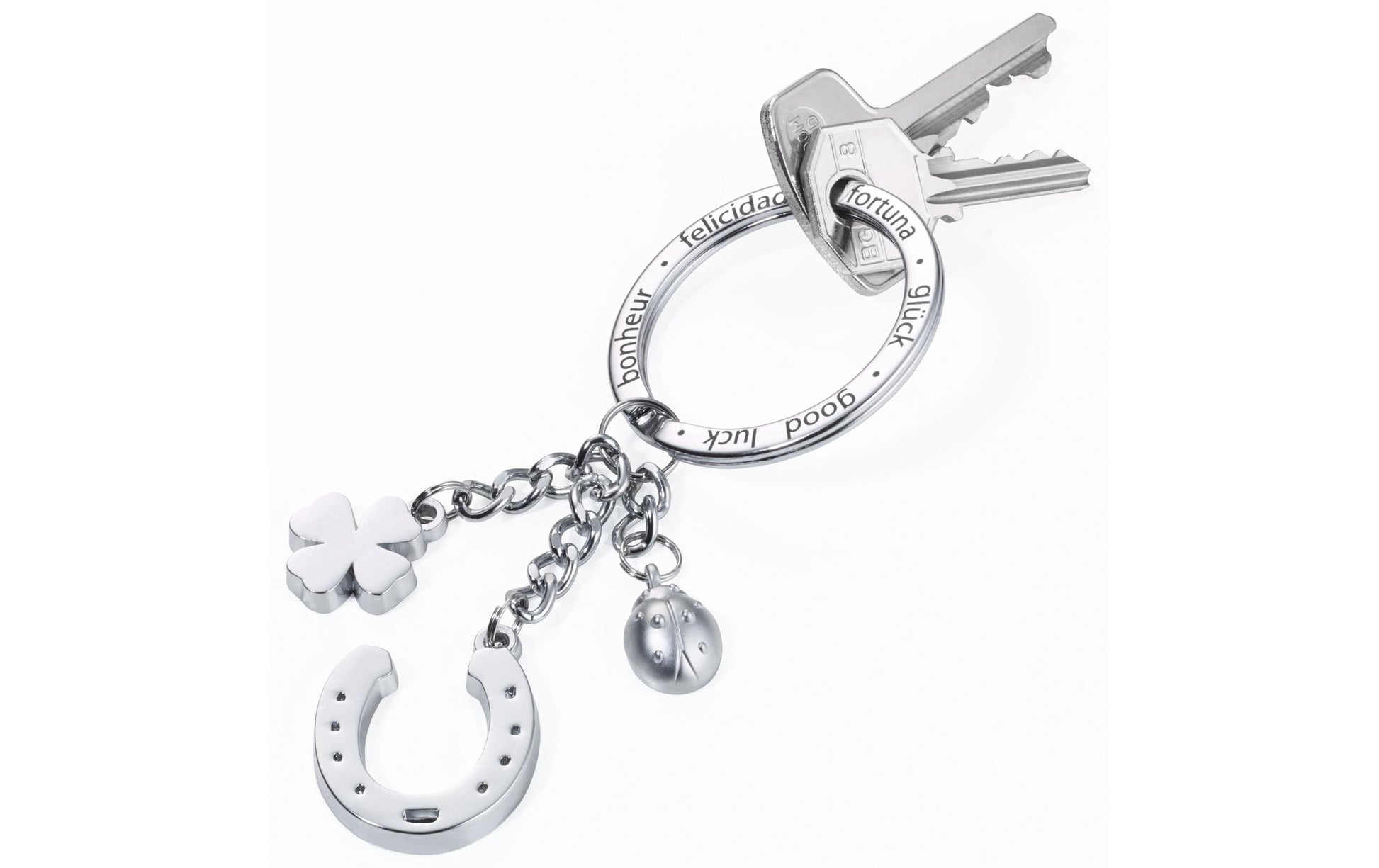 TROIKA Schlüsselanhänger Hufeisen – Silber, 44 × 4 mm