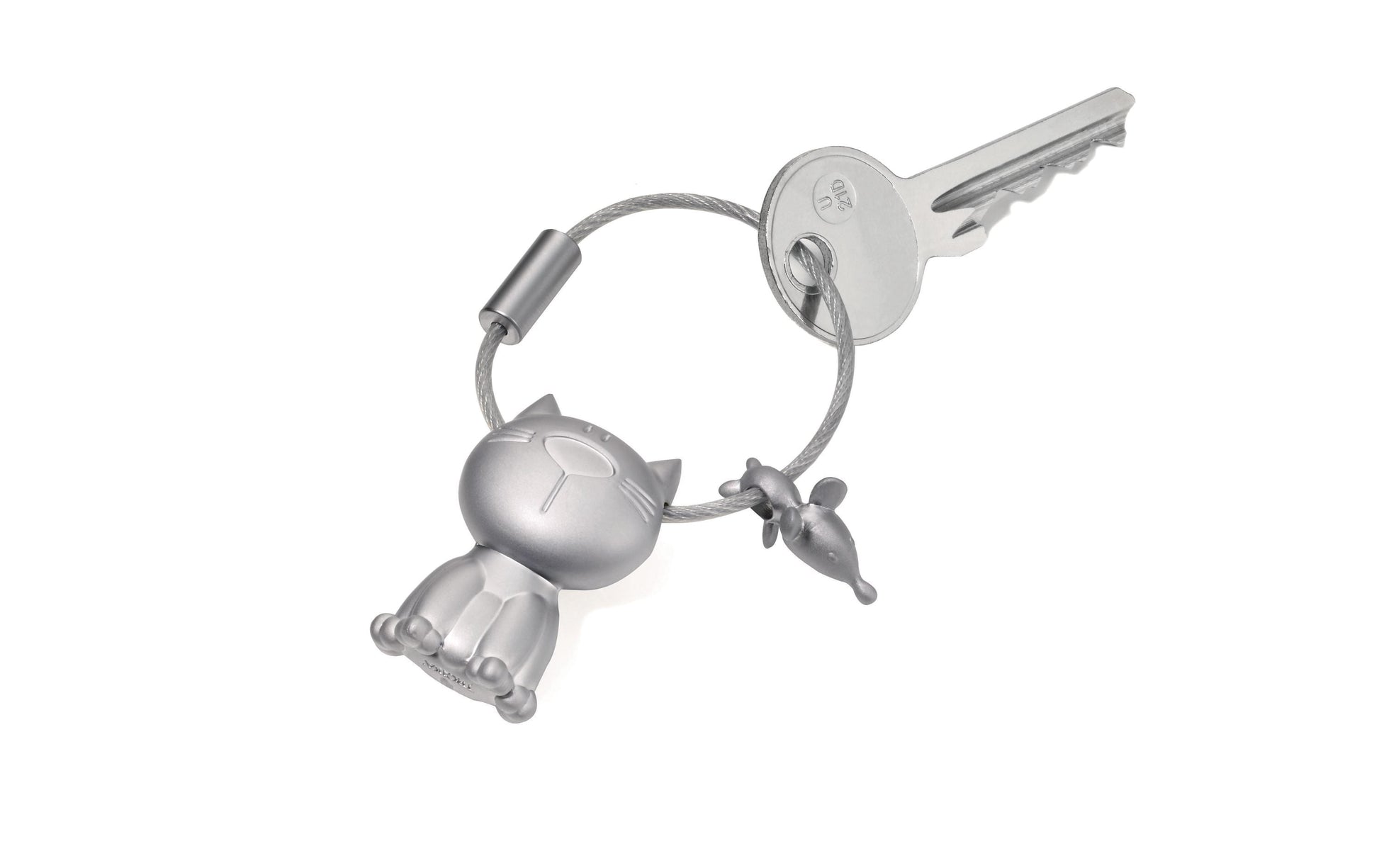 TROIKA Schlüsselanhänger Katze – Silber