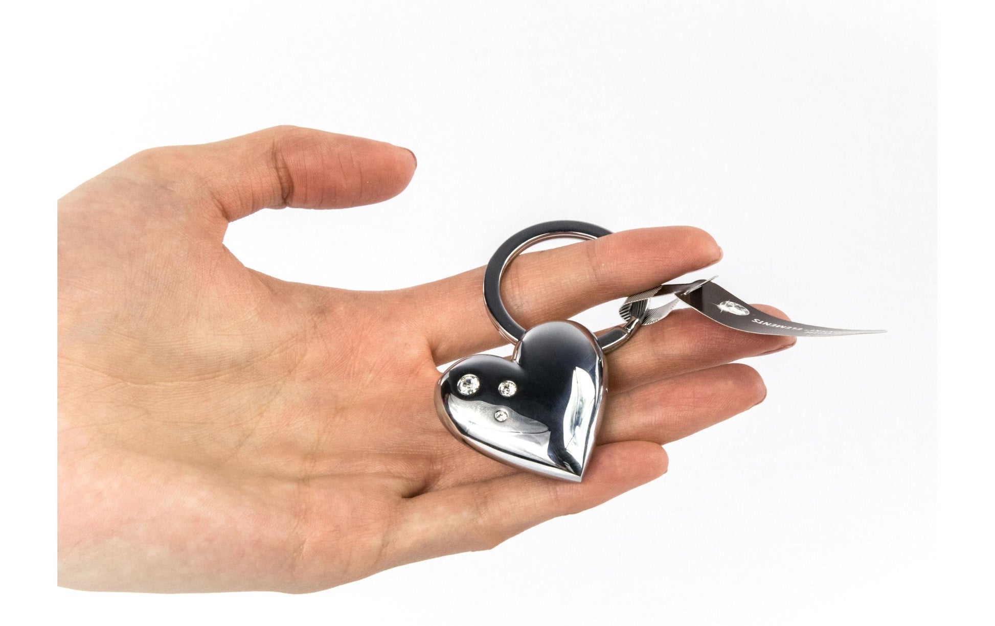 TROIKA Schlüsselanhänger Shiny Herz – Chrom, Silber, 40 × 12 mm