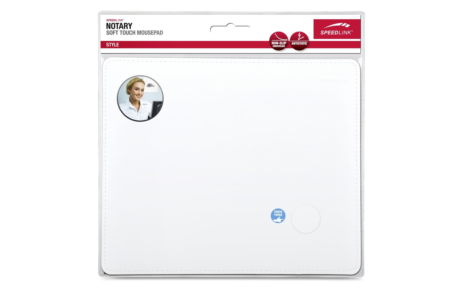 SPEEDLINK NOTARY SL-6243-LWT – Mauspad – 230 × 190 × 3 mm, Lederoptik, Weiss