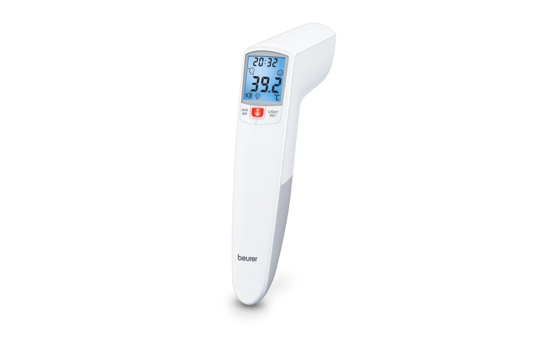 Beurer Fieberthermometer – Infrarot (Stirn), Messgenauigkeit ±0,1 °C, batteriebetrieben, 60 Speicherplätze