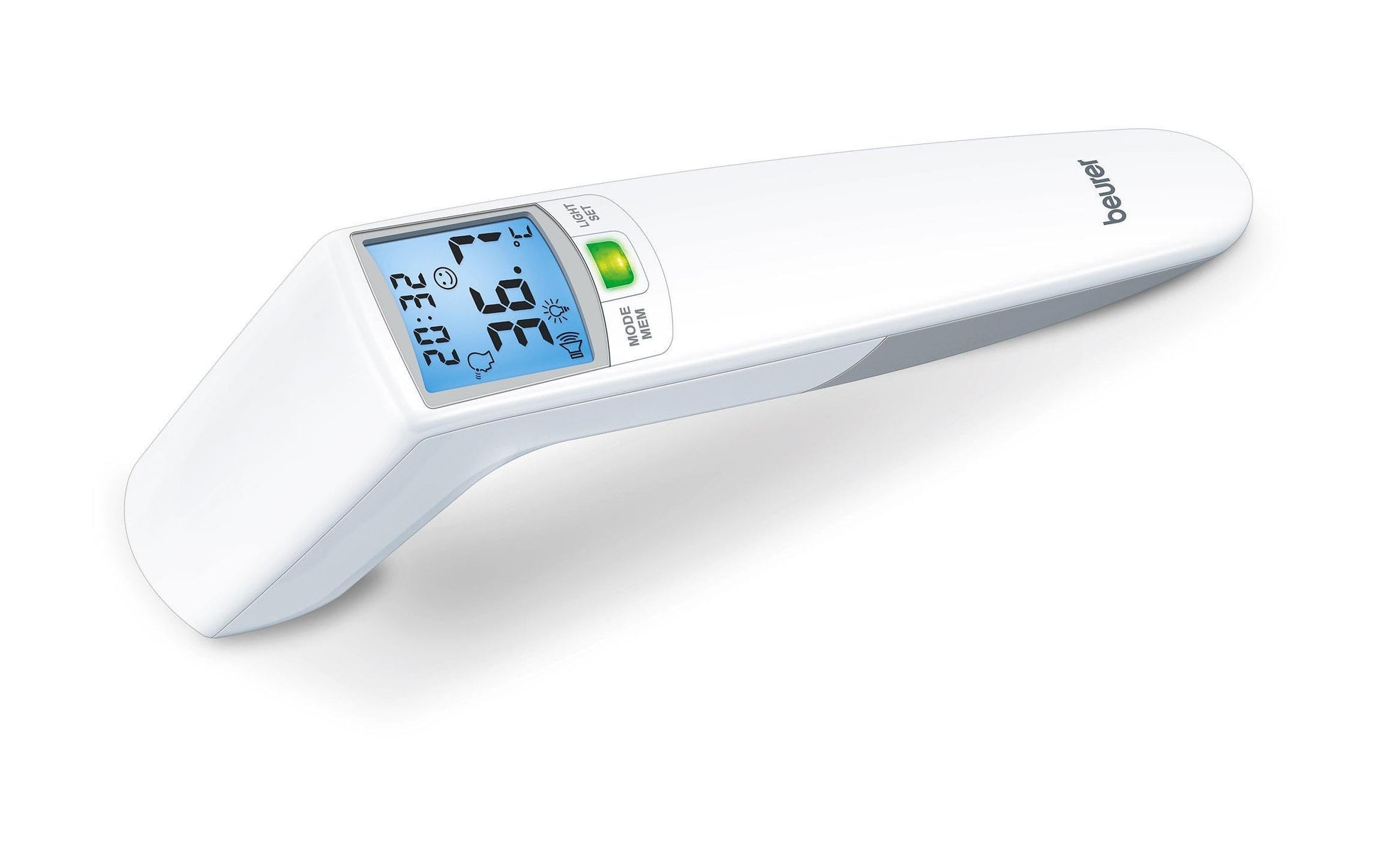 Beurer Fieberthermometer – Infrarot (Stirn), Messgenauigkeit ±0,1 °C, batteriebetrieben, 60 Speicherplätze