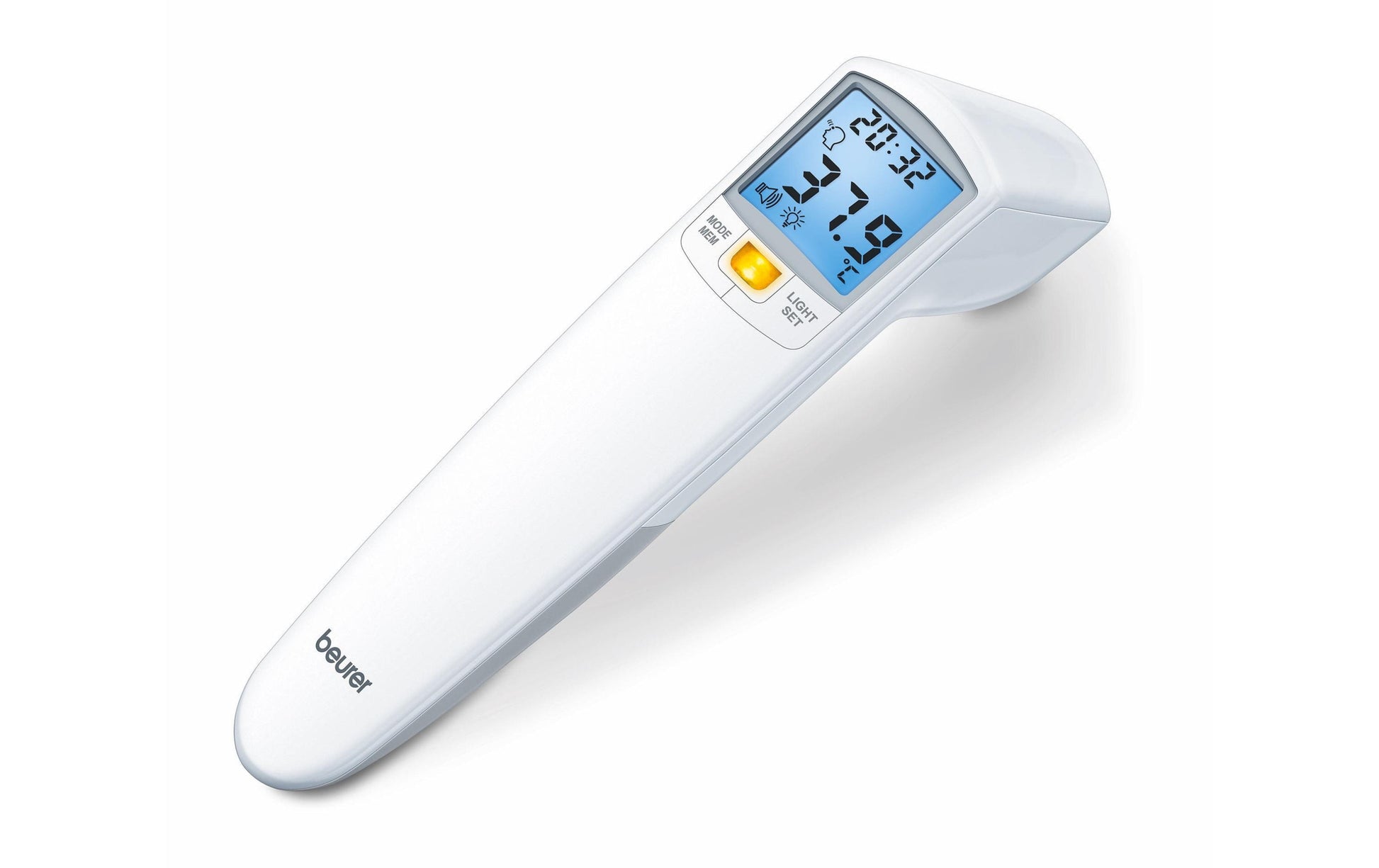 Beurer Fieberthermometer – Infrarot (Stirn), Messgenauigkeit ±0,1 °C, batteriebetrieben, 60 Speicherplätze