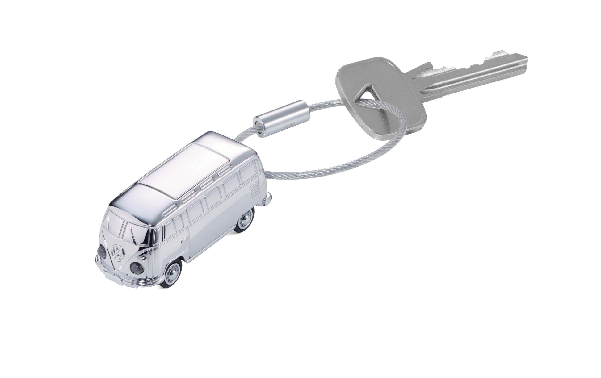 TROIKA Schlüsselanhänger Bulli T1 1962 – Silber, 20 × 22 mm