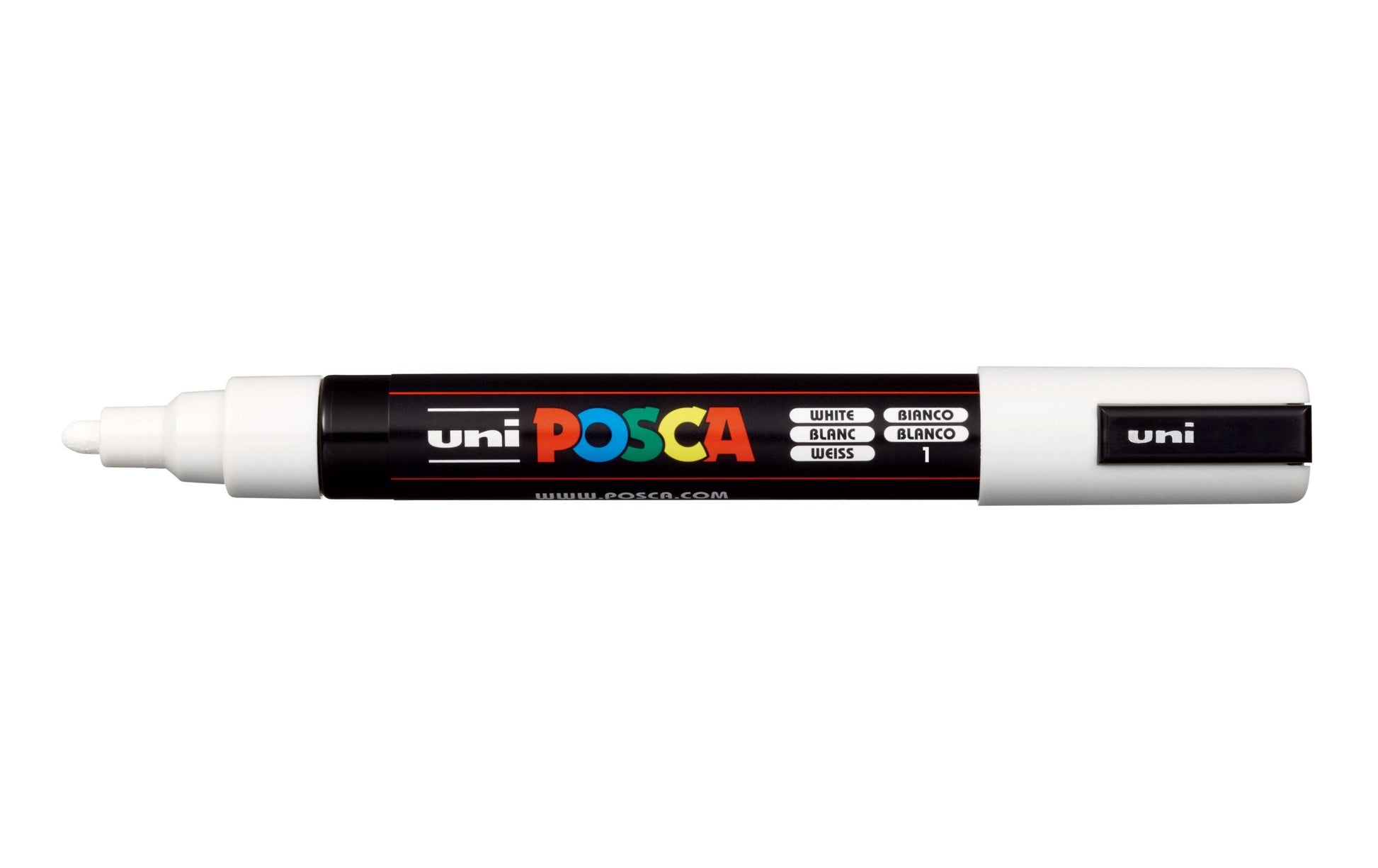 Uni-Ball POSCA PC-5M Acrylmarker – Rundspitze 1,8–2,5 mm – Weiss