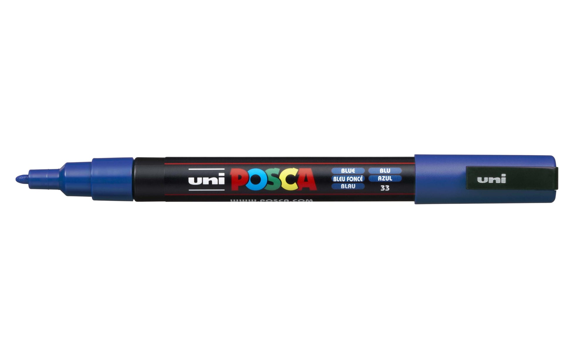 Uni-Ball POSCA PC-3M Kreativ-/Pigmentmarker – Rundspitze 0,9–1,3 mm, Blau, Deckend, Geruchsarm – Für Viele Oberflächen
