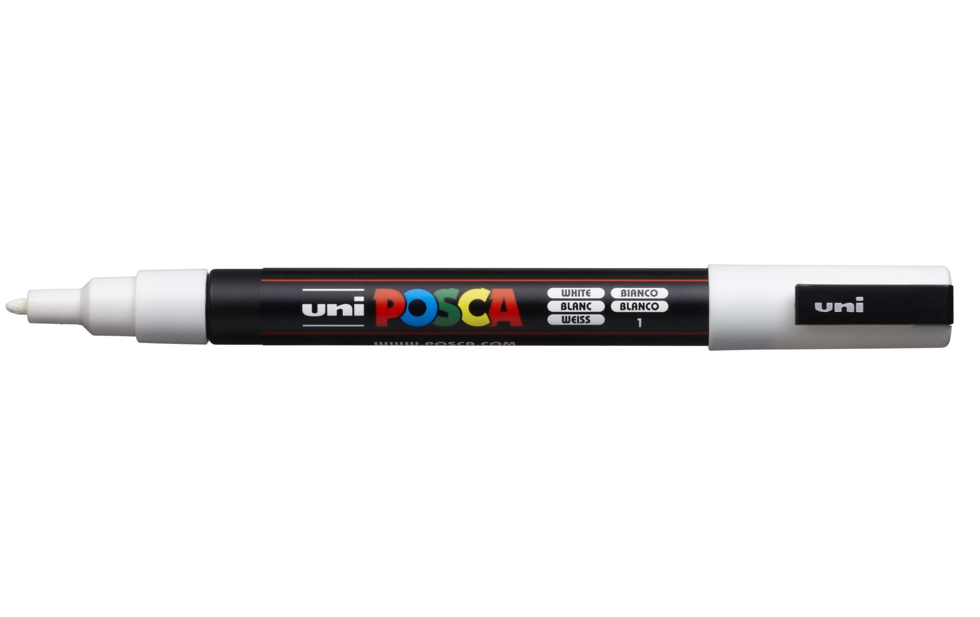 Uni-Ball POSCA PC-3M Acrylmarker – Rundspitze 0,9–1,3 mm – Weiss