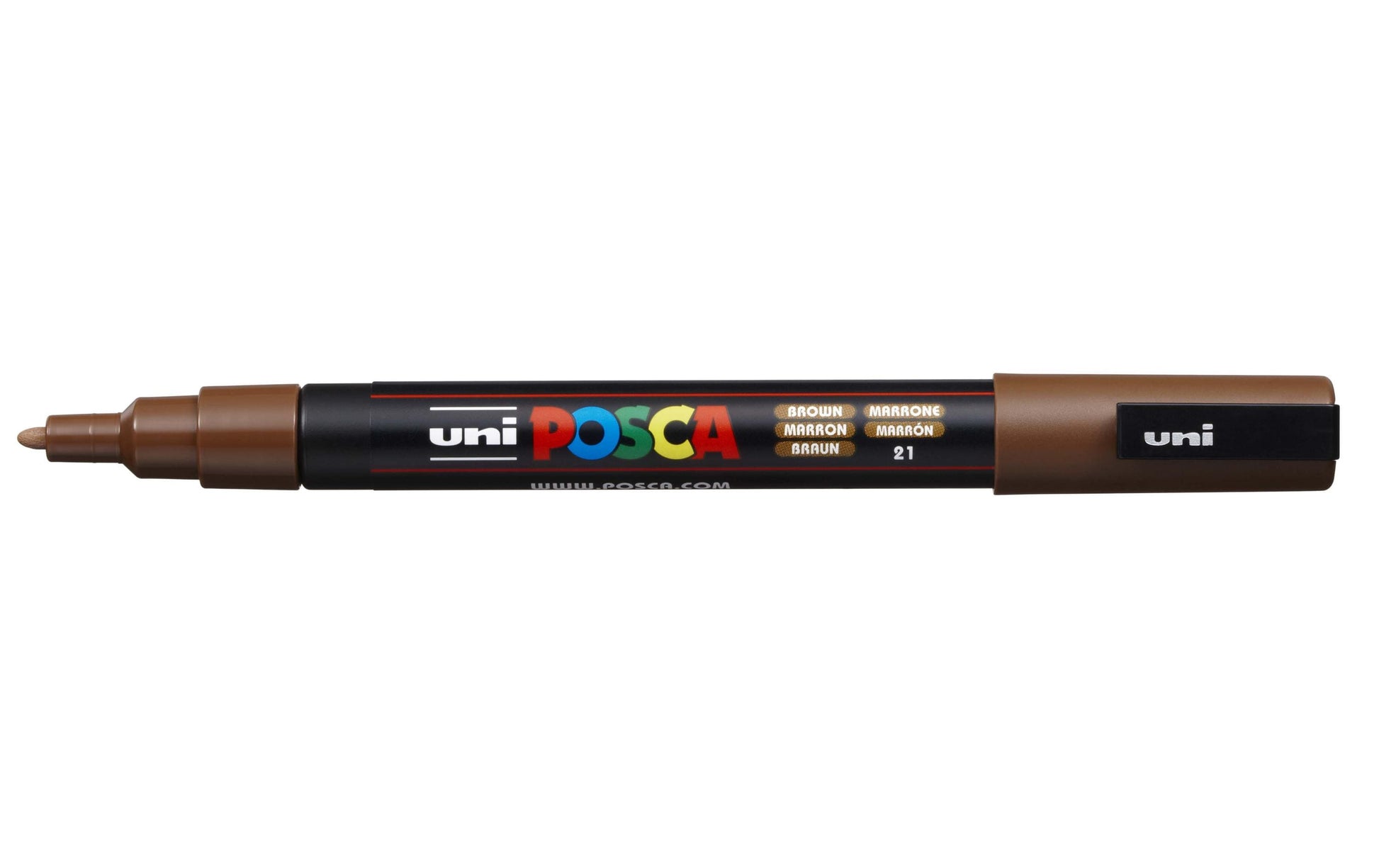 Uni-Ball POSCA Kreativ-/Pigmentmarker – braun, 1 Stk., deckend, geruchsarm – für viele Oberflächen