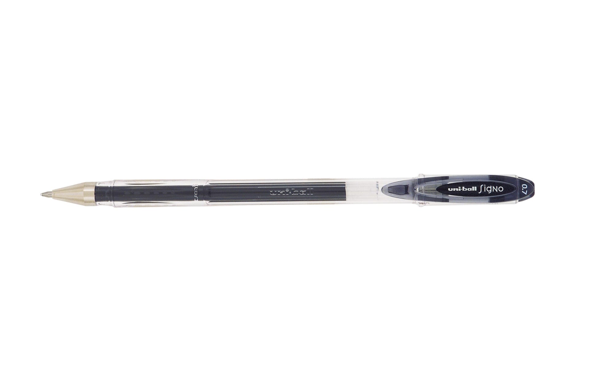 Uni-Ball Signo UM-120 Gelschreiber, Kappe – Schwarz, Spitze 0,7 mm, dokumentenecht, wasserfest, 1 Stk.