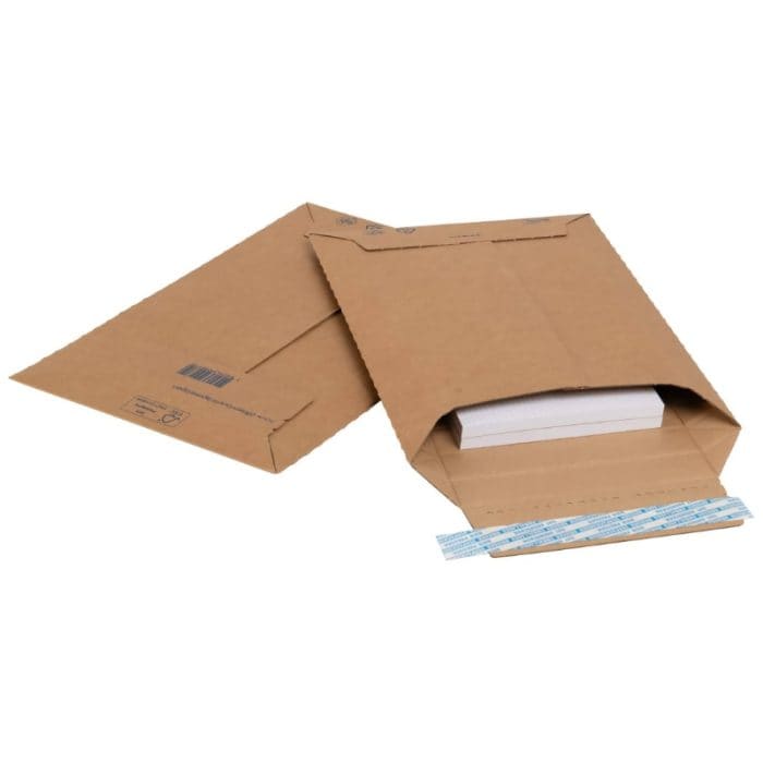 Brieger Karton-Versandtasche – 20 mm, mit Aufreisshilfe, Karton, braun